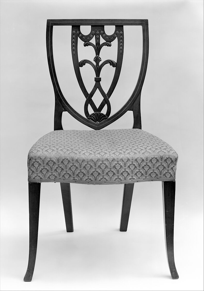 Side Chair, Attributed to Thomas Howard Jr. (active ca. 1790–1833), Mahogany, maple, birch, satinwood, American 