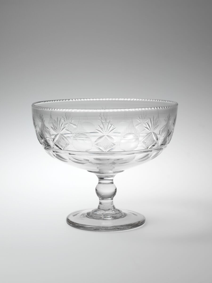 Compote, Bakewell, Page &amp; Bakewell (1808–1882), Blown and cut glass, American 