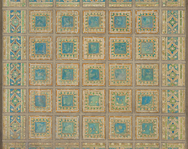 Design for skylight, Louis C. Tiffany (American, New York 1848–1933 New York), Opaque and transparent watercolor, ink, and graphite on artist board with original mat, American