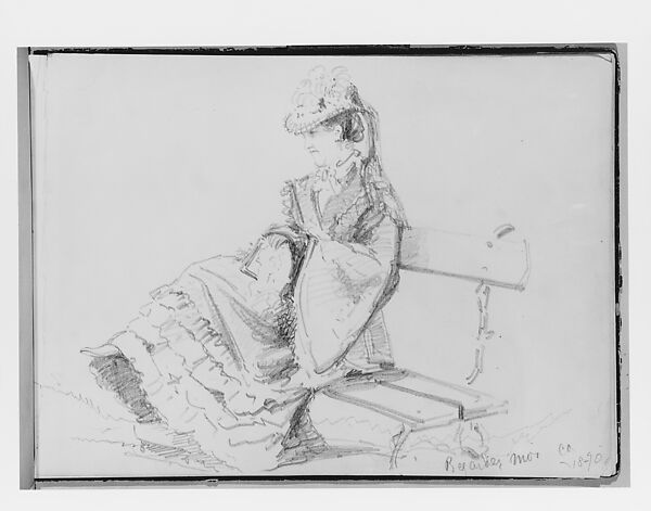 Switzerland 1870 Sketchbook, John Singer Sargent (American, Florence 1856–1925 London), Black impressed cardboard (cover); Various media on off-white wove paper, American