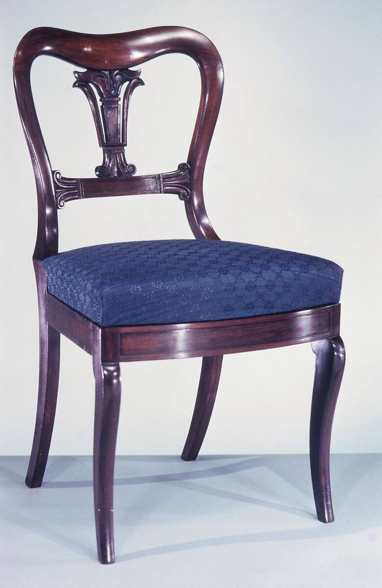 Side Chair, Possibly from the Workshop of Duncan Phyfe (American (born Scotland), near Lock Fannich, Ross-Shire, Scotland 1768/1770–1854 New York), Rosewood, ash, and tulip poplar, American