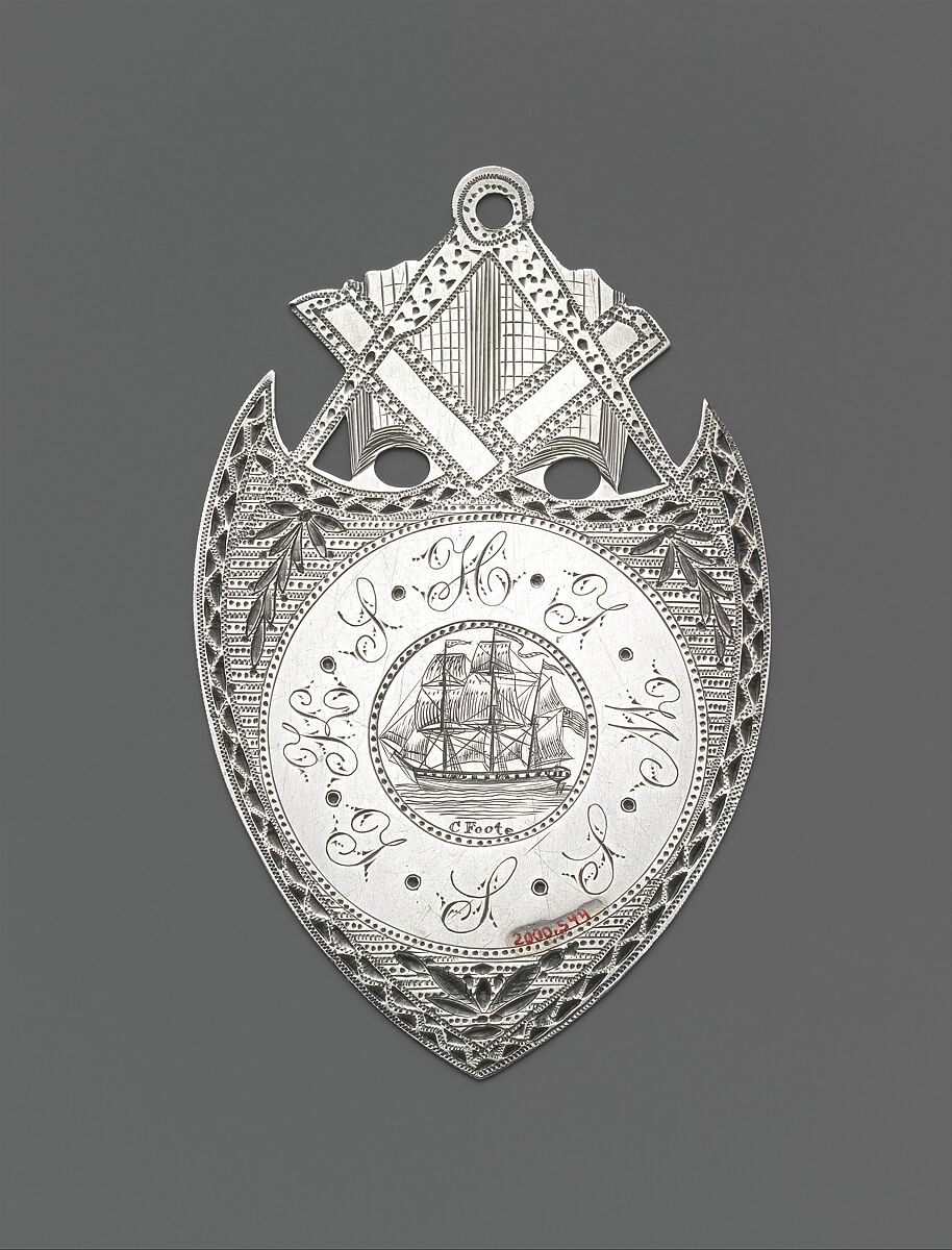 Masonic Medal, Possibly engraved by C. Foote, Silver, American
