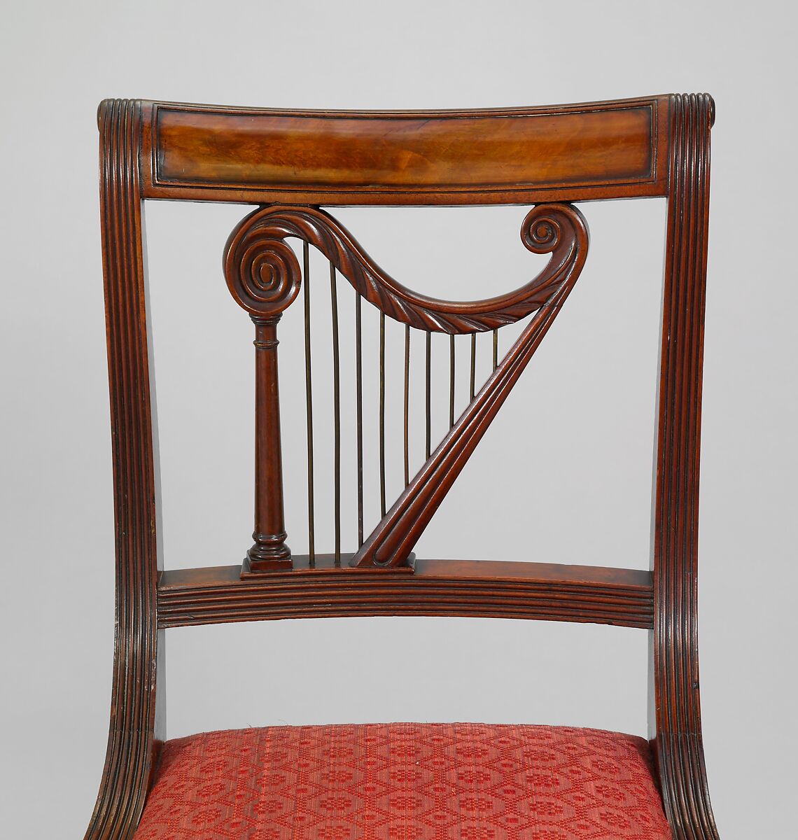 Side Chair, Mahogany, brass, ash, and tulip poplar, American
