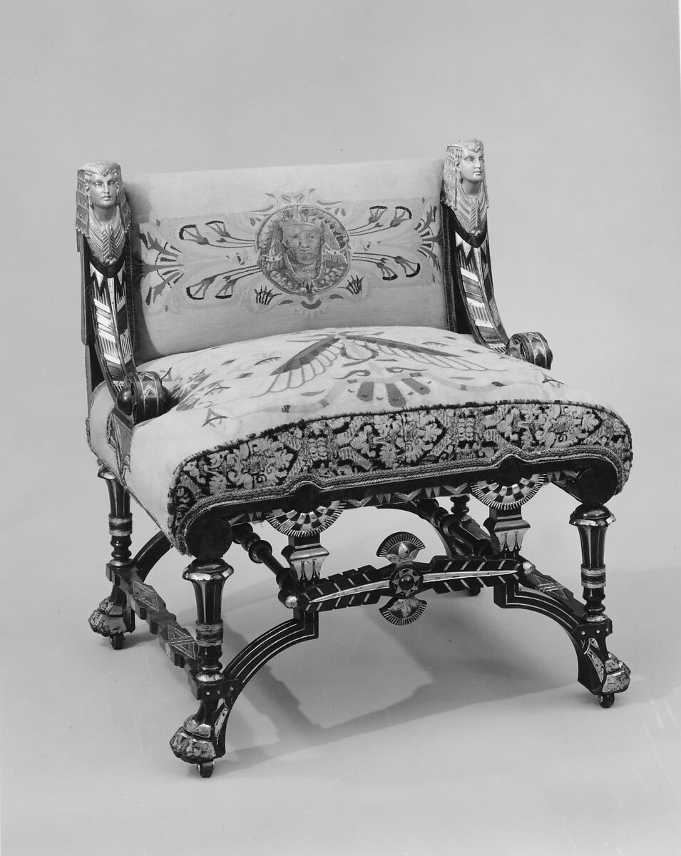 Side Chair, Possibly Pottier and Stymus Manufacturing Company (active ca. 1858–1918/19), Rosewood, ash, prickly juniper veneer, American 