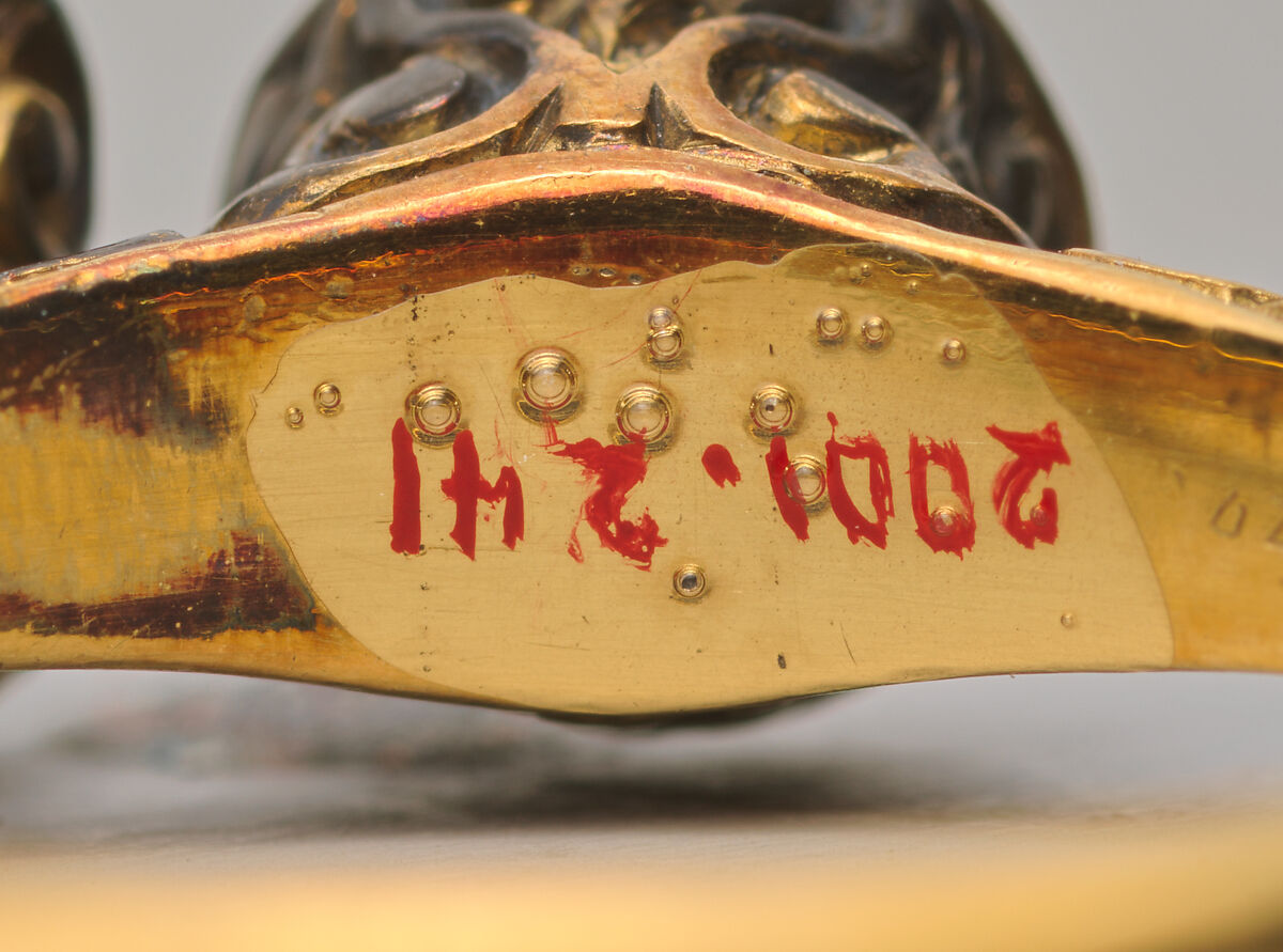 Double Ring, Marcus and Co. (American, New York, 1892–1942), Gold, diamonds, and emerald, American