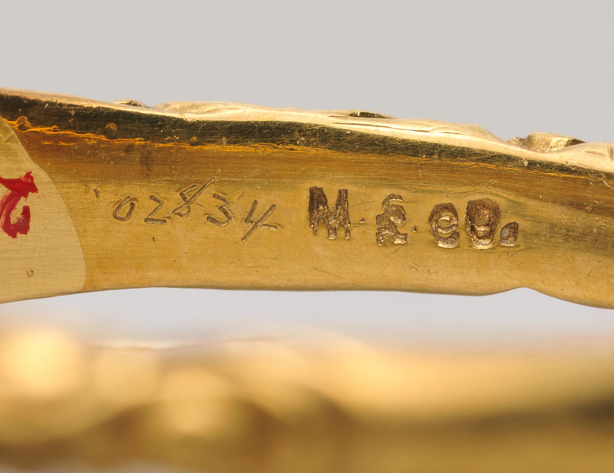 Double Ring, Marcus and Co. (American, New York, 1892–1942), Gold, diamonds, and emerald, American