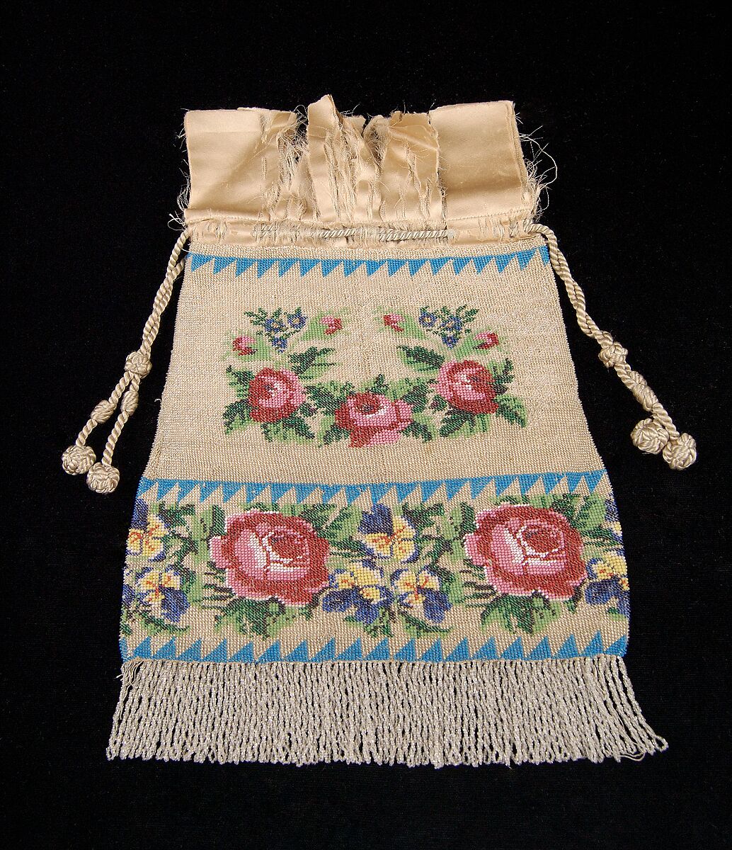 Pouch, Glass, silk, German 