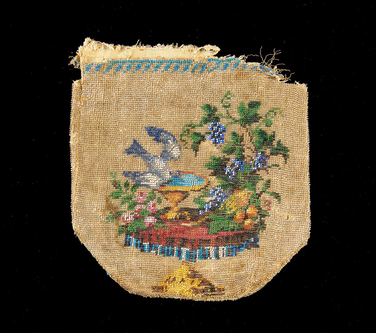 Pouch, Glass, linen, American