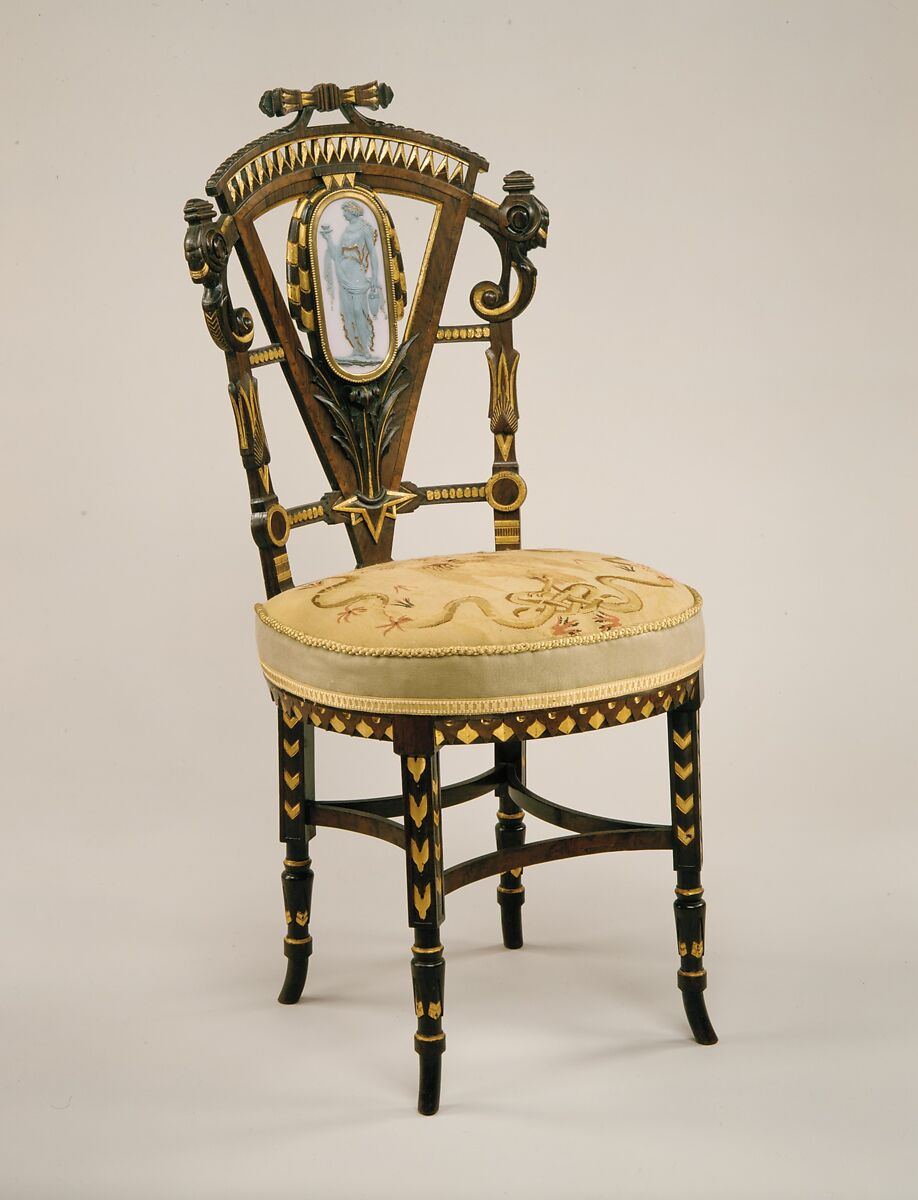 Side Chair, Attributed to Pottier and Stymus Manufacturing Company (active ca. 1858–1918/19), Walnut, mahogany, rosewood, cedar, American