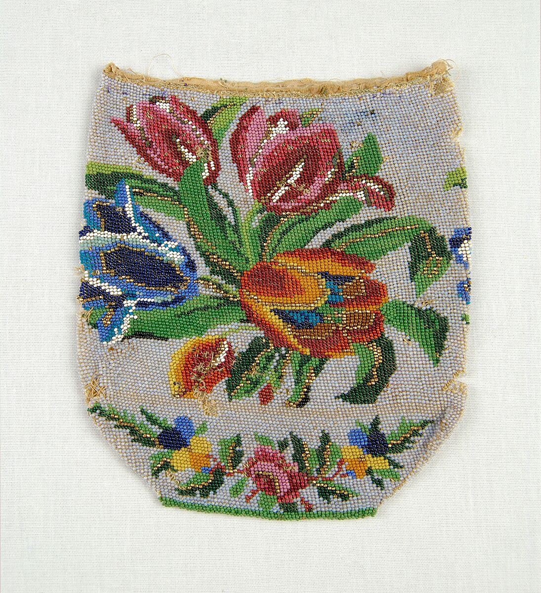 Pouch, Glass, linen, American