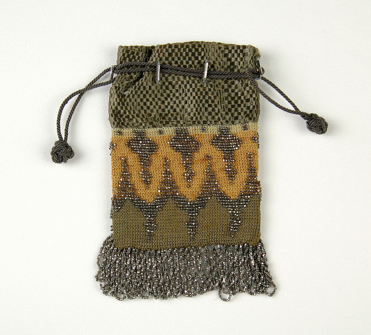 Pouch, Silk, metal, American 