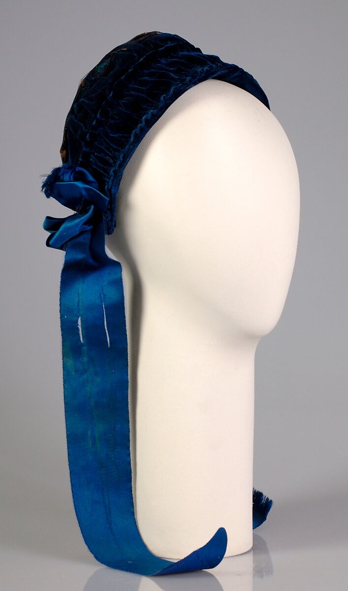 Evening bonnet, Feathers, silk, American 