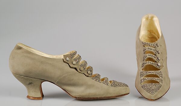 Dinner shoes, A.E. Little &amp; Co. (American, Lynn, Massachusetts 1898–1934), Leather, beads, American 