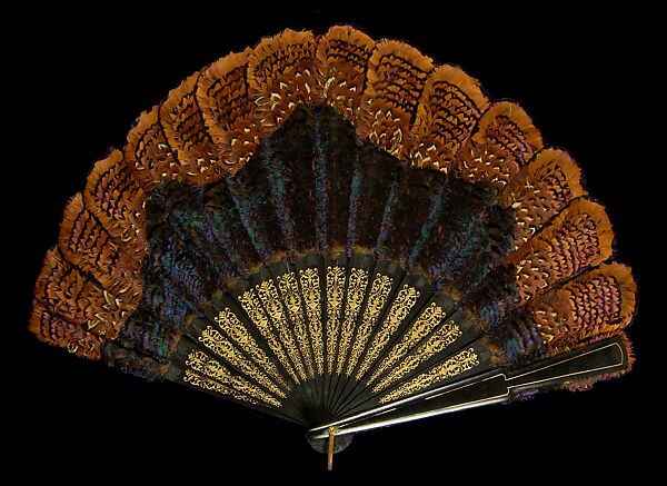 Fan, Wood, feather, metal, British 