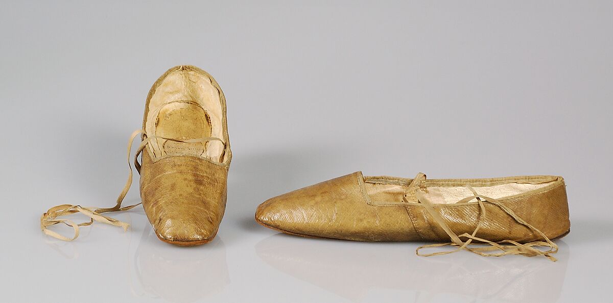 Slippers, J. Whitney, Leather, silk, American 
