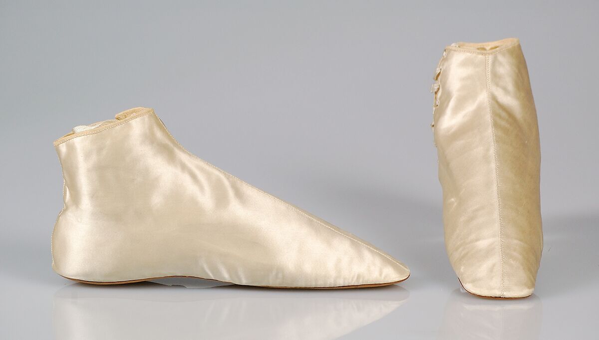 Wedding boots, Silk, probably French 