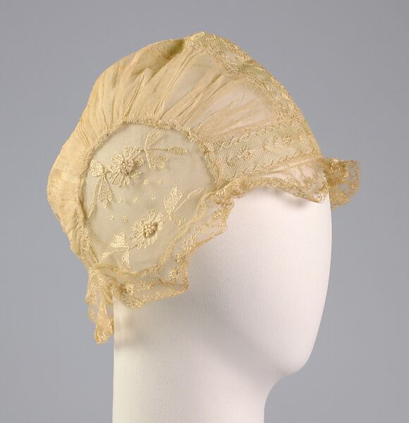 Boudoir cap, Silk, cotton, French