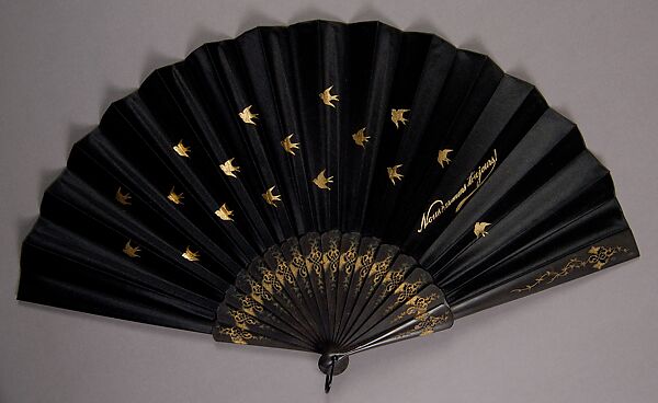 Fan, Possibly Tiffany &amp; Co. (1837–present), Wood, silk, metal, paper, French 