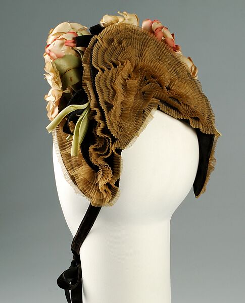 Bonnet, Sally Victor (American, 1905–1977), Horsehair, linen, cotton, American