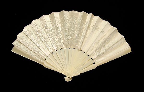 Fan, Tiffany &amp; Co. (1837–present), Ivory, silk, paper, American 