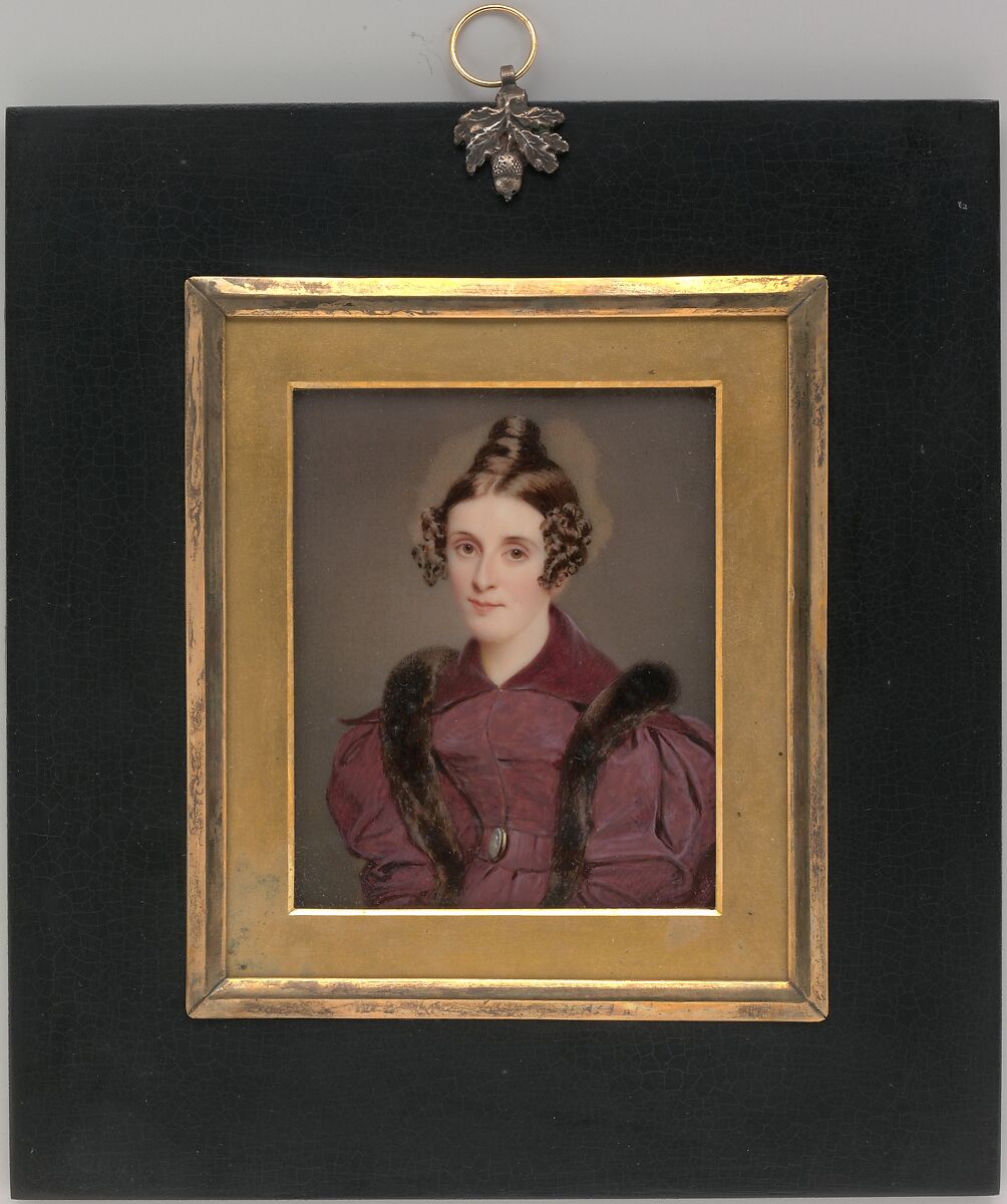 Portrait of a Lady, Thomas Seir Cummings (American (born England), Bath 1804–1894 Hackensack, New Jersey), Watercolor on ivory, American 