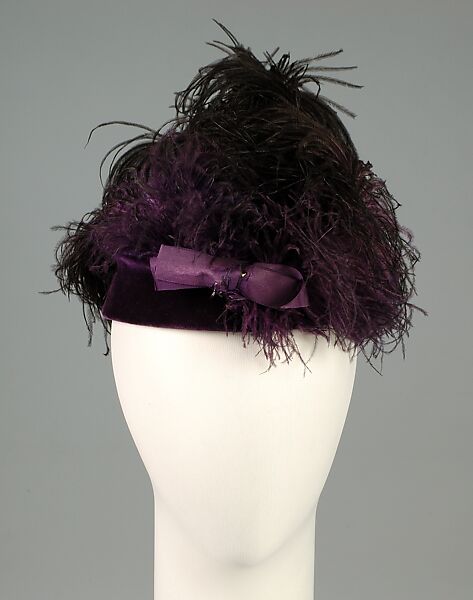 Toque, Silk, feathers, American 