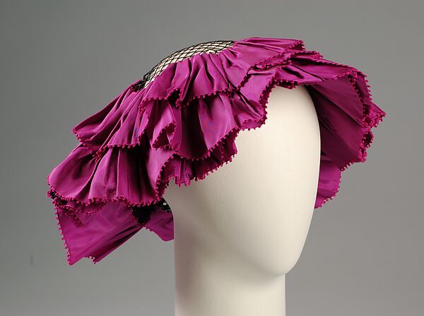 Hat, Sally Victor (American, 1905–1977), silk, synthetic fiber, American 