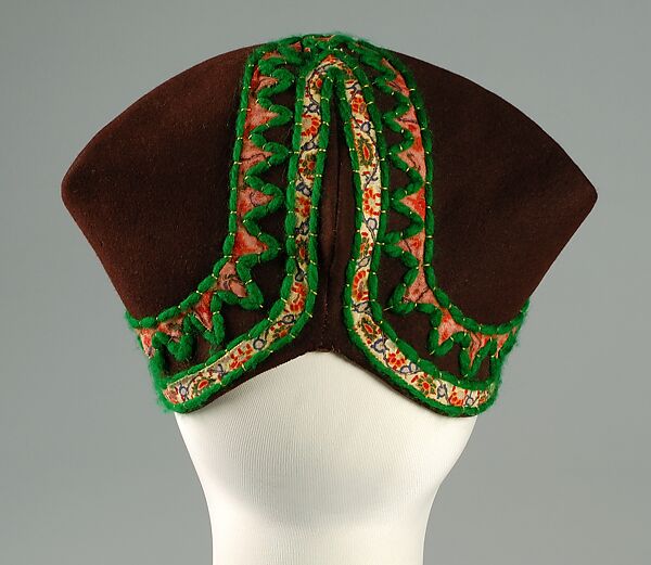 Hat, Sally Victor (American, 1905–1977), Wool, cotton, American