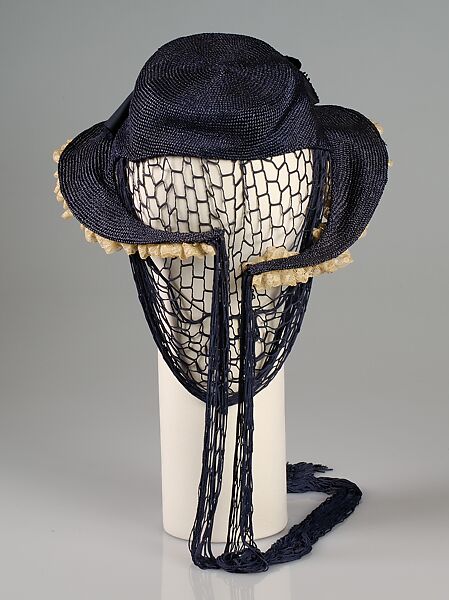Hat, Sally Victor (American, 1905–1977), Straw, synthetic, American