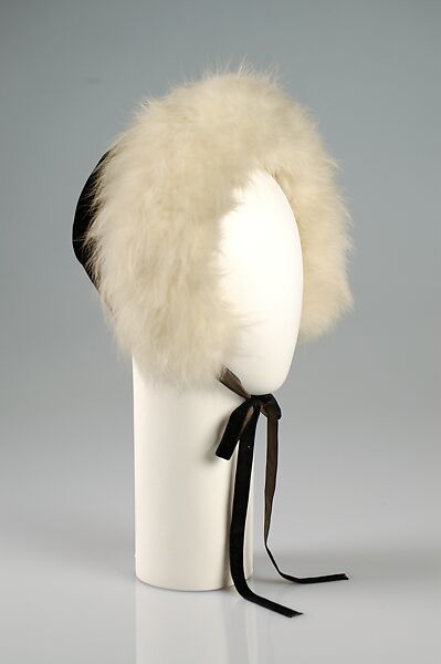 Bonnet, Sally Victor (American, 1905–1977), Silk, fur, American 