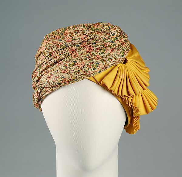 Turban, Sally Victor (American, 1905–1977), Cotton, silk, American 