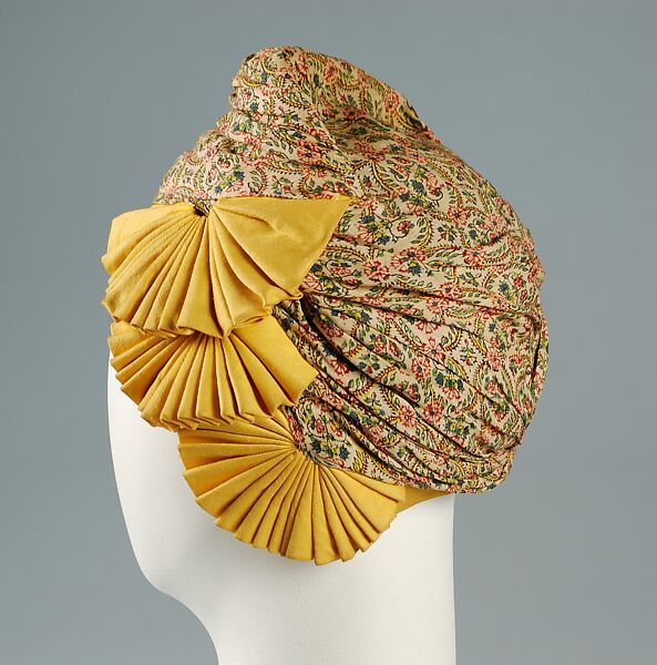 Turban, Sally Victor (American, 1905–1977), Cotton, silk, American