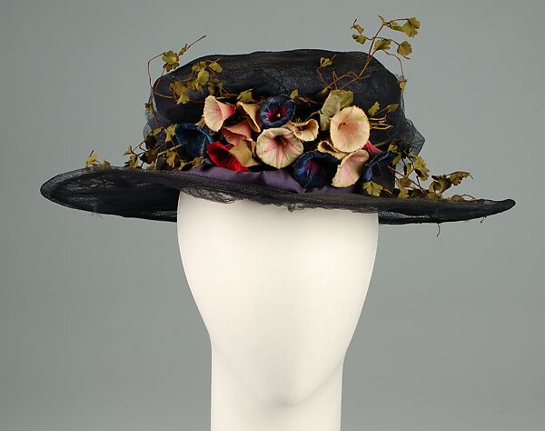 Hat, Horsehair, silk, American 