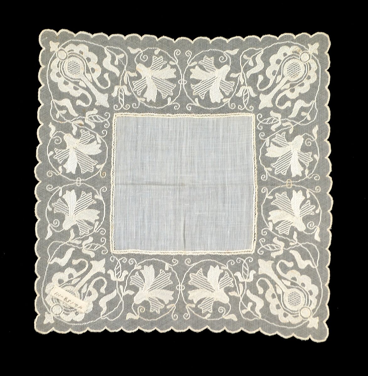 Handkerchief, Linen, silk, Hungarian 