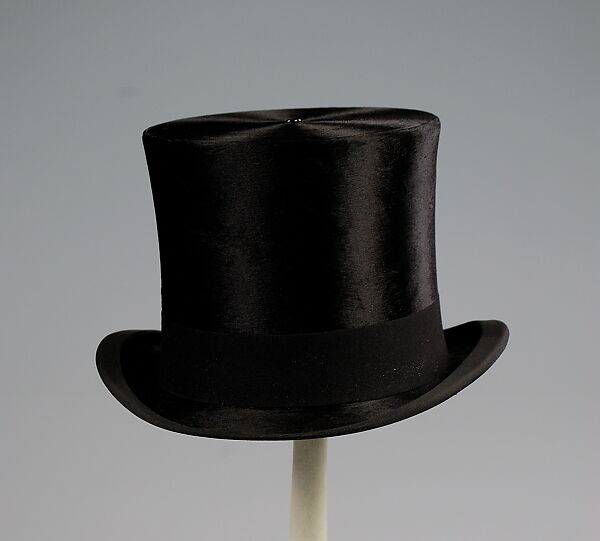 Evening top hat, Balch, Price &amp; Company (American, founded 1869), Silk, fur, wool, metal, American 