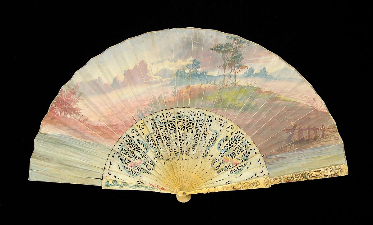 Fan, Ivory, paper, European