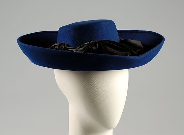 Hat, Sally Victor (American, 1905–1977), Wool, synthetic, American 