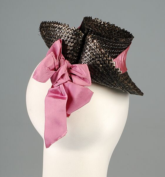 Doll hat, Schiaparelli (French, founded 1927), Straw, silk, French