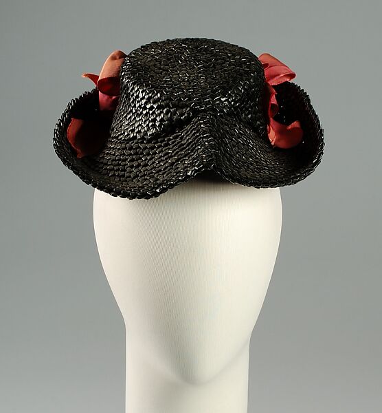 Sailor hat, Schiaparelli (French, founded 1927), Straw, silk, French 