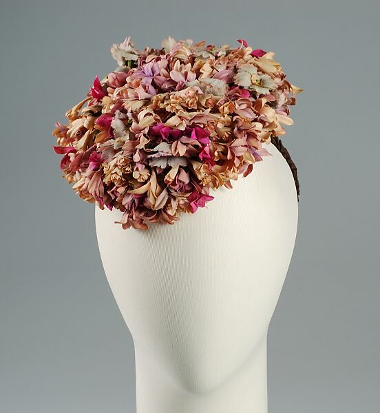 Hat, Schiaparelli (French, founded 1927), Cotton, silk, French 
