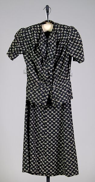 Dress, Schiaparelli (French, founded 1927), Cotton, French 