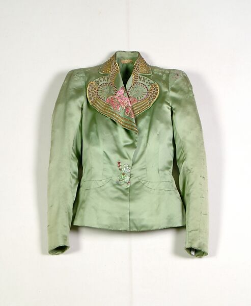 Evening jacket, Schiaparelli (French, founded 1927), Silk, metallic, beads, French 