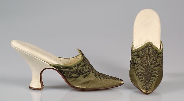 Mules, Costa, Silk, leather, French 