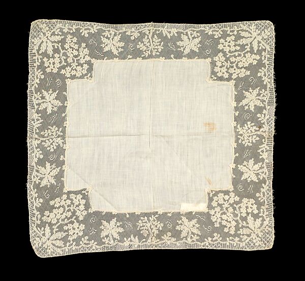 Handkerchief, Linen, silk, American 