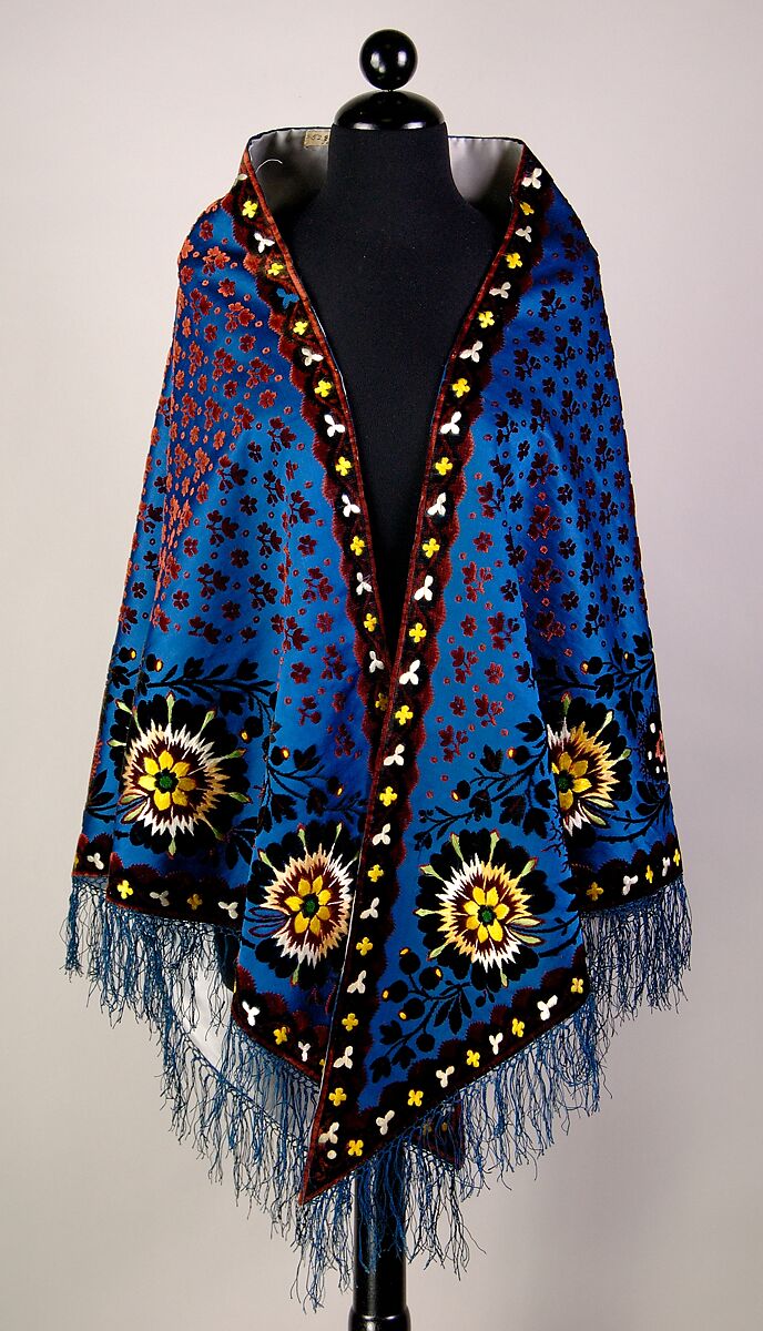 Evening shawl, Silk, possibly French