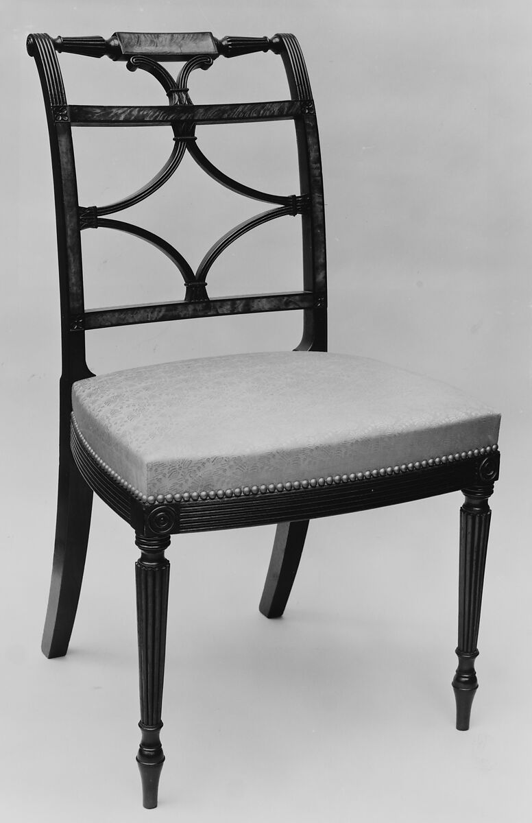 Side Chair, Attributed to Thomas Seymour (1771–1848), Mahogany, birch veneer, birch, tulip poplar, American