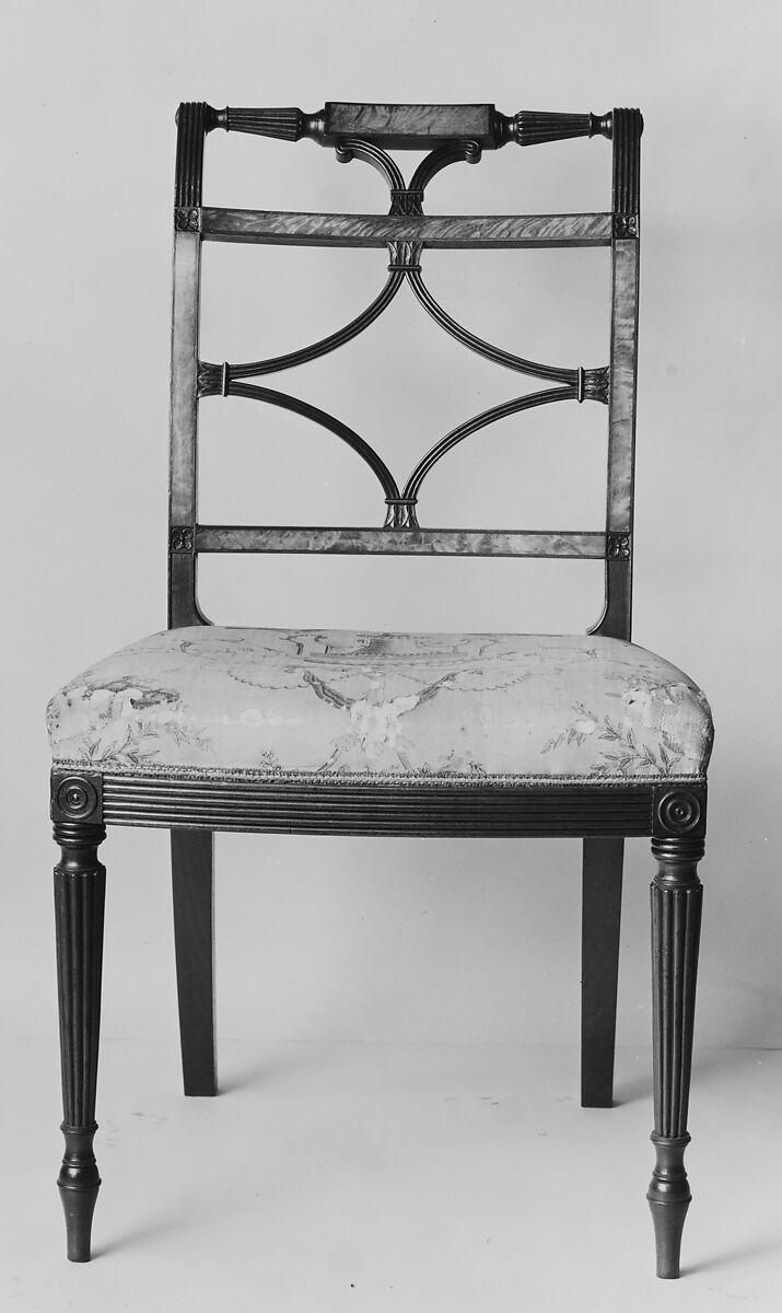 Side Chair, Attributed to Thomas Seymour (1771–1848), Mahogany, birch veneer, birch, tulip poplar, American