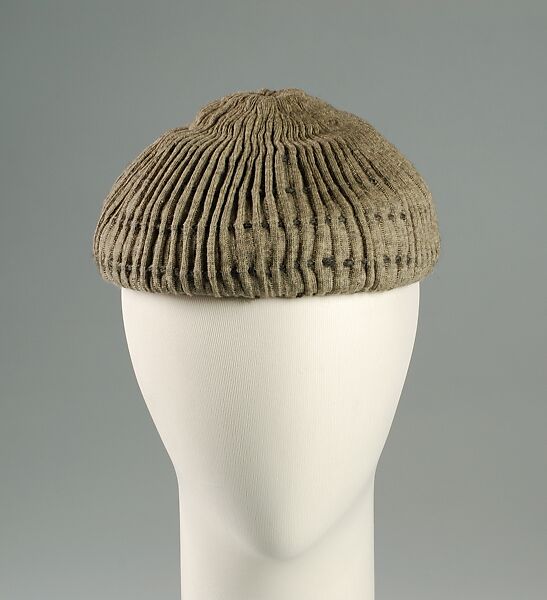 Skullcap, Sally Victor (American, 1905–1977), Wool, silk, American 