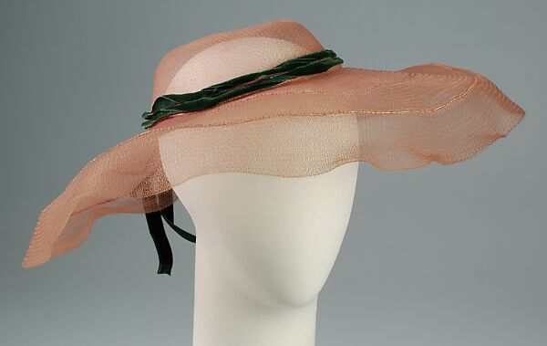 Picture hat, Sally Victor (American, 1905–1977), Horsehair, synthetic, American 