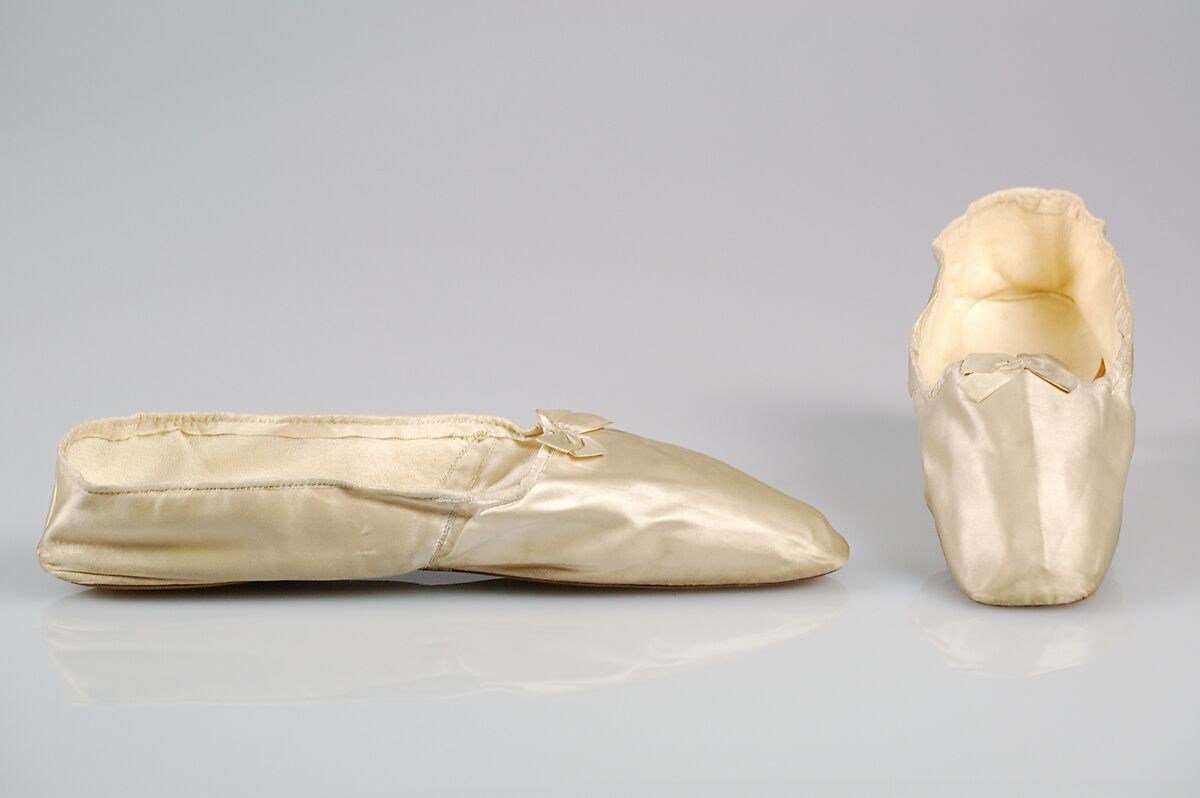 Evening slippers, Silk, probably French 